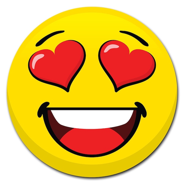 Emoji Heart Eyes Circle Vinyl Laminated Decal